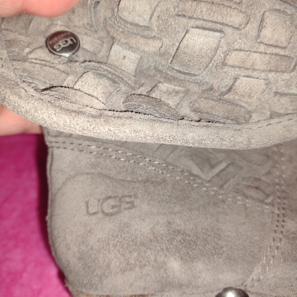 SOLD women's ugg boots w braided leather and wooden heels in awesome condition - Picture 10 of 11